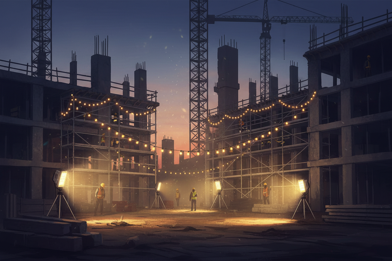 Job Site Lighting Placement Tips for Better Visibility