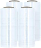 PSBM 256 Rolls 12 Inch x 2000 Feet 60 Gauge Stretch Film/Wrap, Heavy Duty Industrial Strength Clear Shrink Plastic Wrap for Moving, Packing, Shipping, Pallet Wrapping & Storage