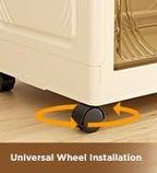 102QT Plastic 4 Tier Storage Bins with Lids,Folding Storage Box with Doors and Wheels Stackable Storage Bins,Closet Organizers and Storage for Living Room,Office,Dorm