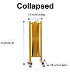 Trafford Industrial Expandable Metal Barricade, 11 Feet, Yellow and Magenta, Mobile Safety Barrier Gate, Retractable Traffic Fence