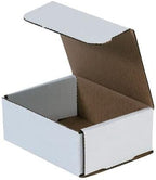 Secure Seal Shipping Boxes - 5x4x2" Mailers - White Foldable Corrugated Cardboard Packaging for Mailing, Moving, Storage, and Organizing - Strong Lightweight Foldable (Bulk 50 Pack)