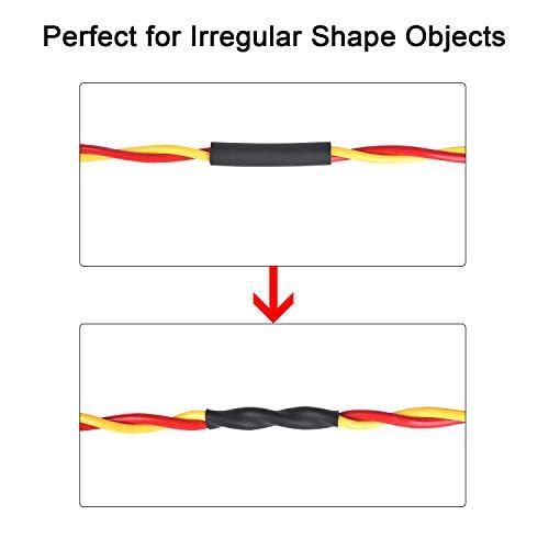 XHF UL Listed 225 Pcs Length 3.45" 3:1 Waterproof Heat Shrink Tubing Kit Marine Grade Adhesive Lined Heat Shrink Tube, Insulation Sealing Oil-Proof Wear-Resistant Black&Red