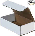 White Shipping Boxes 5x3x2 Heavy Duty, Lightweight, 5"L X 3"W X 2"H Foldable Corrugated Cardboard Mailer Boxes for Packaging Small Business Mailings Gifts Promotions Crafts Moving Box 50 Pack (50)