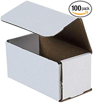Secure Seal Shipping Boxes - 6x3x3" Mailers - White Foldable Corrugated Cardboard Packaging for Mailing, Moving, Storage, and Organizing - Strong Lightweight Foldable (Bulk 100 Pack)