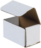 Secure Seal Shipping Boxes - 5x3x3" Mailers - White Foldable Corrugated Cardboard Packaging for Mailing, Moving, Storage, and Organizing - Strong Lightweight Foldable (Bulk 50 Pack)