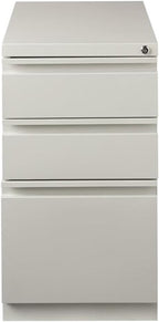 Scranton & Co 3-Drawer Modern Metal Mobile Pedestal File Cabinet in Light Gray