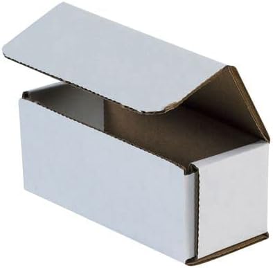 Secure Seal Shipping Boxes - 5x2x2" Mailers - White Foldable Corrugated Cardboard Packaging for Mailing, Moving, Storage, and Organizing - Strong Lightweight Foldable (Bulk 50 Pack)