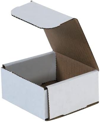 Secure Seal Shipping Boxes - 3x3x2" Mailers - White Foldable Corrugated Cardboard Packaging for Mailing, Moving, Storage, and Organizing - Strong Lightweight Foldable (Bulk 50 Pack)