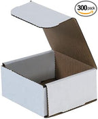 Secure Seal Shipping Boxes - 4x4x2" Mailers - White Foldable Corrugated Cardboard Packaging for Mailing, Moving, Storage, and Organizing - Strong Lightweight Foldable (Bulk 300 Pack)