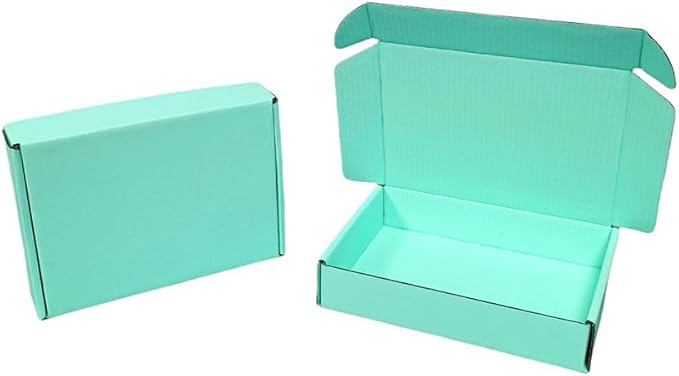 50 Pcs 7.9 x 4 x 1.2 inches Shipping Boxes for Small Business Cardboard Corrugated Mailer Boxes for Shipping Packaging Holidays Craft Gifts Phone Case Packaging (Mint green, 7.9 x 4 x 1.2")