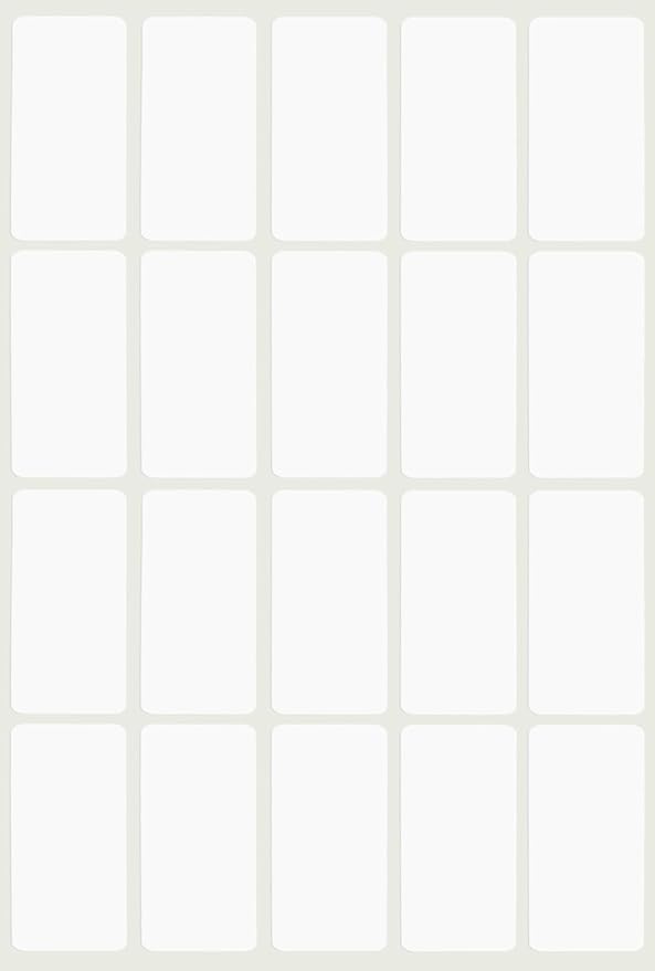 Small Rectangular Label Stickers 1.57 inch x 0.75 inch - 2160 Pack, White Color-Coding Labels (40mm x 19mm)