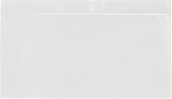 100 Count 7" x 5.5" Shipping Label Envelopes, Clear Packing List Pouches with Self-Adhesive Back, Top Loading for Shipping Labels Sleeves, for Packing Slips, Labels Invoices & Paperwork. GPI