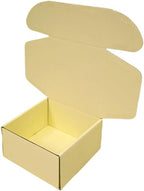 15 Pcs 6 x 6 x 3 inches Corrugated Cardboard Gift Boxes Recyclable Shipping Boxes for Mailing & Holidays, Wedding, Birthday, Gifts Packaging (Butter Yellow, 6 x 6 x 3")