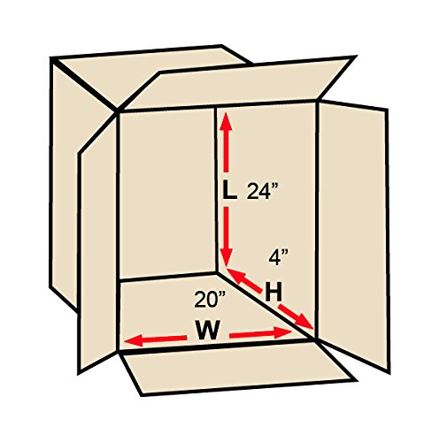 TAPE LOGIC 24x20x4 Flat Corrugated Boxes, Flat, 24L x 20W x 4H, Pack of 20 | Shipping, Packaging, Moving, Storage Box for Home or Business, Strong Wholesale Bulk Boxes