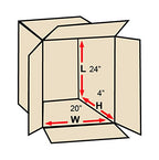 TAPE LOGIC 24x20x4 Flat Corrugated Boxes, Flat, 24L x 20W x 4H, Pack of 20 | Shipping, Packaging, Moving, Storage Box for Home or Business, Strong Wholesale Bulk Boxes