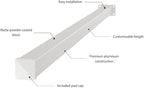 4" x 4" x 7' White Aluminum Post Kit – Concrete Mount, Powder-Coated, Easy Install Deck Railing & Fence Support for Patio, Yard & Garden Projects
