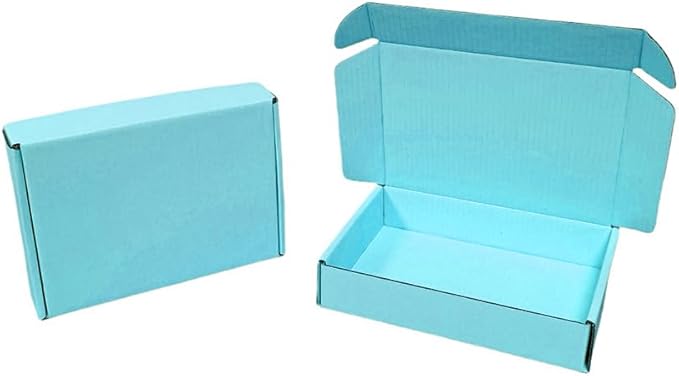 10 Pcs 11.8 x 7.9 x 3.2 inches Corrugated Cardboard Gift Boxes Recyclable Shipping Boxes for Mailing & Holidays, Wedding, Birthday, Gifts Packaging (Sky Blue, 11.8 x 7.9 x 3.2")