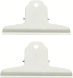 2PCS Extra Large Binder Clips Metal Bulldog Clips Large Paper Clamps Holder Chip Clips for Home School Office Drawing Bag White 3inch