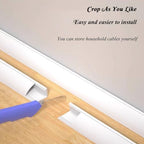 Self-Adhesive PVC Corner Cord Cover, Cable Floor Strip Protector, Black Wire Hider & Mounted Wire Channels for Home Office - No.3, Tidy Up Your Space