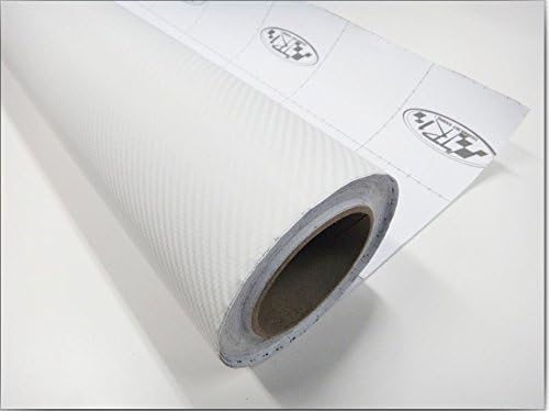 F & B LED LIGHTS White 3D Carbon Fiber Film Twill Weave Vinyl Sheet Roll Wrap (108" X 60", White)