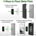 SALEX Replacement Metal Plates Set for Magnetic Car Phone Holder, Wall & Air Vent Mount, Cases, Magnets. Kit of 8 Black Rectangular Iron Discs Without Holes. 3M Adhesive Backing. Steel Sheets, 8 Pack.
