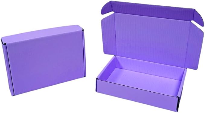 30 Pcs 9.8 x 7.9 x 2.8 inches Shipping Boxes for Small Business Cardboard Corrugated Mailer Boxes for Shipping Packaging Holidays Craft Gifts Giving Products (Lavender, 9.8 x 7.9 x 2.8")
