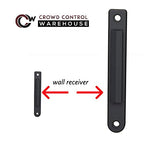 Crowd Control Warehouse - CCW Series WMB-220 Fixed Wall Mount Retractable Belt Barrier - 15 Foot, Fluorescent Orange Belt with Black ABS Case