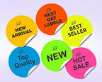 8-1/2 x 11" Neon Color High Light Fluorescent Labels for Laser & Inkjet Printer (Orange Fluorescent, 1.66" Round - 24 Per Page | 600 Labels)
