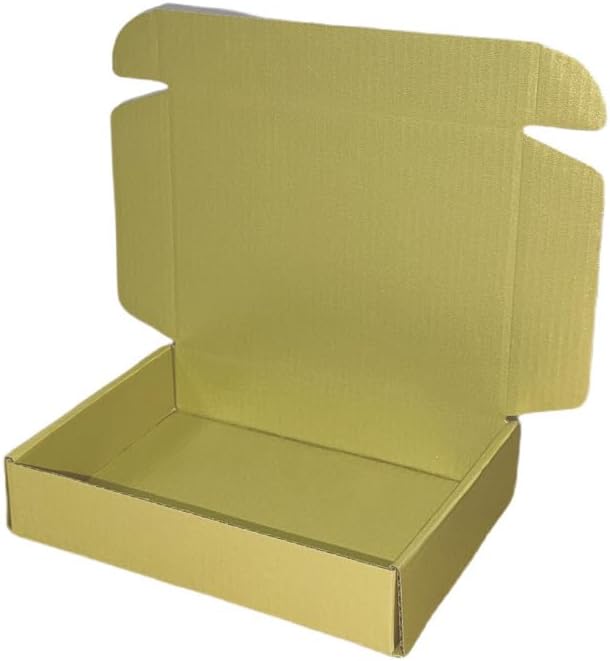 20 Pcs 14.2 x 9.4 x 3.2 inches Shipping Boxes for Small Business Cardboard Corrugated Mailer Boxes for Shipping Packaging Holidays Craft Gifts Giving Products (Gold, 14.2 x 9.4 x 3.2")