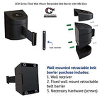 Crowd Control Warehouse - CCW Series WMB-220 Fixed Wall Mount Retractable Belt Barrier - 15 Foot, Caution Do Not Enter Belt with Black ABS Case