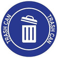 "Trash Can" Durable Laminated Vinyl Floor Sign- Sign by Graphical Warehouse- 5S Safety and Security Signage, Visual Communication Tool (26", Blue/White)