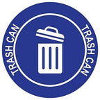 "Trash Can" Durable Laminated Vinyl Floor Sign- Sign by Graphical Warehouse- 5S Safety and Security Signage, Visual Communication Tool (26", Blue/White)