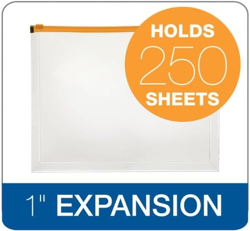 Pendaflex Poly Zip Envelope, Top-Loading, Expands 1 Inch, Zippered Closure, 13 x 10.125 Inch, Holds Letter Size Paper, Color May Vary (84192) (Pack of 2)