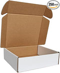 250 Pack 7x6x2'' Small Shipping Boxes, Corrugated Cardboard Mailers for Business, White (CM762-250)
