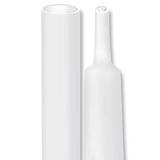XHF 1/2 Inch 3:1 Waterproof White Heat Shrink Tubing 4 Ft Marine Grade Wire Cable Adhesive Lined Tube Insulation Seal Against Moisture Corrosion and Air Leakage