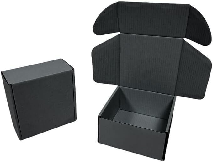 15 Pcs 6 x 6 x 3 inches Corrugated Cardboard Gift Boxes Recyclable Shipping Boxes for Mailing & Holidays, Wedding, Birthday, Gifts Packaging (Dark Gray, 6 x 6 x 3")