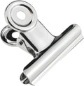 HAHIYO 2inch Silver Bulldog Clips Metal File Hinge Binder Clips Clamps Save Space Strong Spring Jaws Rock Solid Grip Book Lay Flat Deburred Edge for Hang Photos Wall Grid Dog Food 13PCS