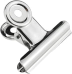 HAHIYO 2inch Silver Bulldog Clips Metal File Hinge Binder Clips Clamps Save Space Strong Spring Jaws Rock Solid Grip Book Lay Flat Deburred Edge for Hang Photos Wall Grid Dog Food 13PCS