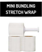 PSBM 480 Rolls 4 Inch x 1000 Feet 90 Gauge Mini Stretch Film/Wrap with Plastic Handle, Heavy Duty Industrial Strength Clear Shrink Plastic Wrap for Moving, Packing, Shipping, Bundling & Storage