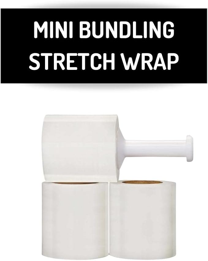 PSBM Cast Narrow Banding Stretch Wrap 4 Inch x 700 Feet, 120 Gauge, Clear, 24 Pack