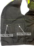 Men's Black Series Safety Vest with Zipper and Utility Pockets (Medium, Black)