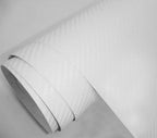F & B LED LIGHTS White 3D Carbon Fiber Film Twill Weave Vinyl Sheet Roll Wrap (60" X 60", White)