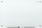 Quartet Glass Whiteboard, Non-Magnetic Dry Erase White Board, 36"W x 24"H, Includes Accessory Tray, 1 Marker and 2 Glass Board Magnets, White Surface, Infinity (G3624NMW)