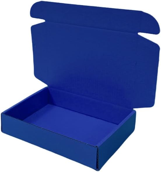 50 Pcs 7.9 x 6.7 x 2.8 inches Large Size Corrugated Cardboard Gift Boxes Recyclable Shipping Boxes for Packing Jewelry Ornament Gift Craft Packaging Supplier (Industrial Blue, 7.9 x 6.7 x 2.8")