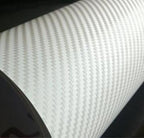 F & B LED LIGHTS White 3D Carbon Fiber Film Twill Weave Vinyl Sheet Roll Wrap (96" X 60", White)