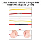 XHF UL Listed 225 Pcs Length 3.45" 3:1 Waterproof Heat Shrink Tubing Kit Marine Grade Adhesive Lined Heat Shrink Tube, Insulation Sealing Oil-Proof Wear-Resistant Black
