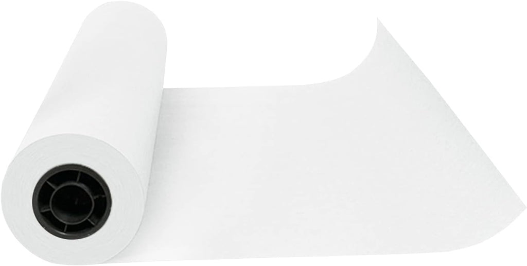Kraft Paper Roll 24" x 98ft, White Craft Paper 80GMS for Gift Package/Bouquet Flower Wrapping/Kids Arts Drawing/Bulletin Board/DIY/Box Moving Filler/Shipping Supplies/Table Cover, Unwaxed & Uncoated