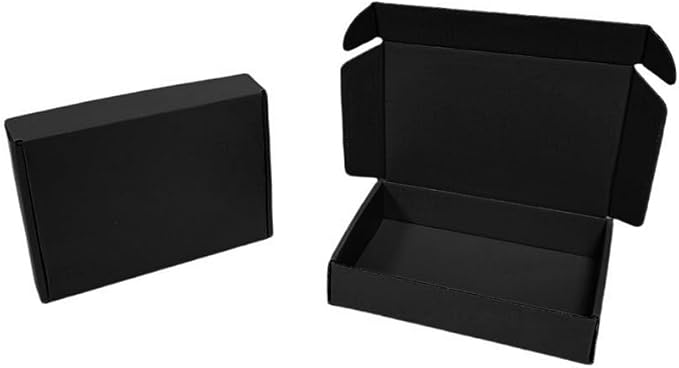 20 Pcs 15.8 x 10.2 x 2 inches Shipping Boxes for Small Business Cardboard Corrugated Mailer Boxes for Shipping Packaging Holidays Craft Gifts Giving Products (Black, 15.8 x 10.2 x 2")