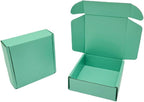 15 Pcs 6 x 6 x 2 inches Corrugated Cardboard Gift Boxes Recyclable Shipping Boxes for Mailing & Holidays, Wedding, Birthday, Gifts Packaging (Mint green, 6 x 6 x 2")