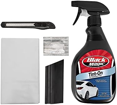 Rvinyl Window Tint Kit Compatible with Ford Edge 2007-2014 in Black - Spray Bottle, Razor Blade, Conqueror Squeegee, Micro Fiber Cloth